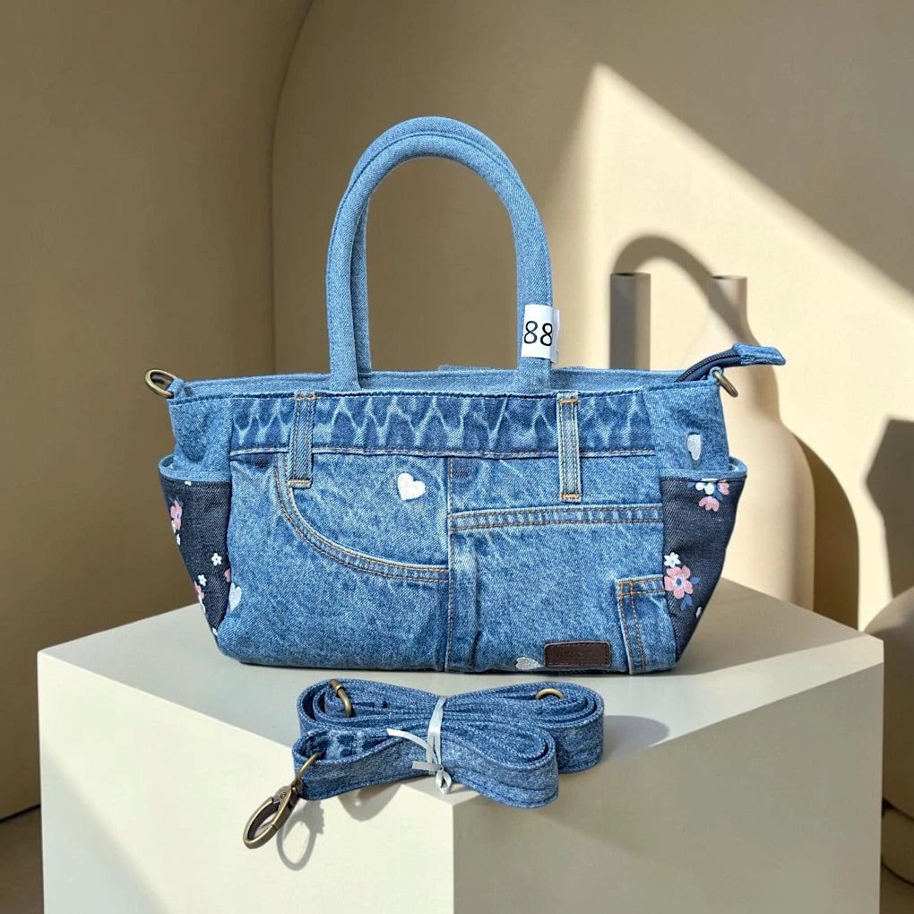 Moon Denim Bag – Vintage Jeans Bag for Everyday Style-M 88