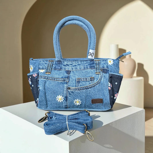 Moon Denim Bag – Vintage Jeans Bag for Everyday Style-M 90