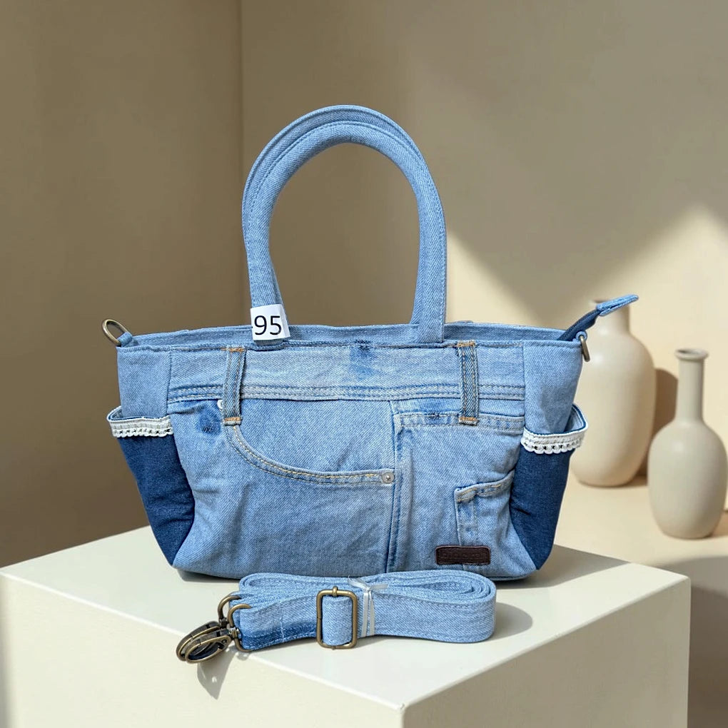 Moon Denim Bag – Vintage Jeans Bag for Everyday Style-M 95