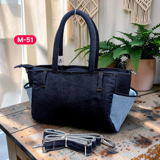 Moon Denim Bag – Vintage Jeans Bag for Everyday Style-M 51