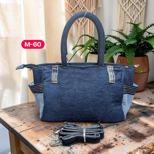 Moon Denim Bag – Vintage Jeans Bag for Everyday Style-M 60