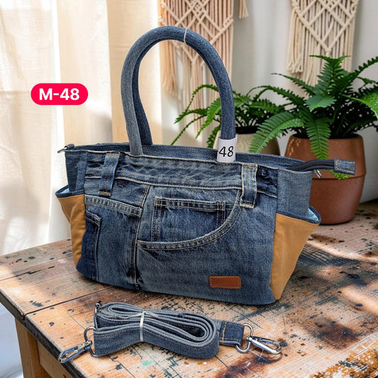 Moon Denim Bag – Vintage Jeans Bag for Everyday Style-M 48