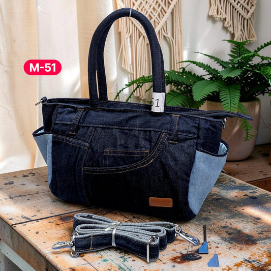 Moon Denim Bag – Vintage Jeans Bag for Everyday Style-M 51