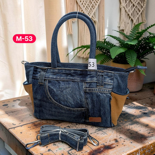 Moon Denim Bag – Vintage Jeans Bag for Everyday Style-M 53