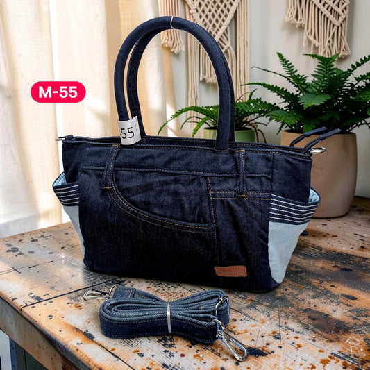 Moon Denim Bag – Vintage Jeans Bag for Everyday Style-M 55