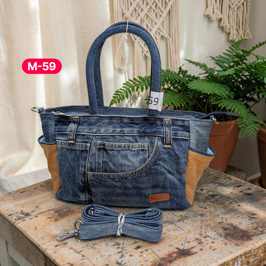Moon Denim Bag – Vintage Jeans Bag for Everyday Style-M 59
