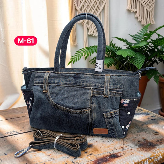 Moon Denim Bag – Vintage Jeans Bag for Everyday Style-M 61
