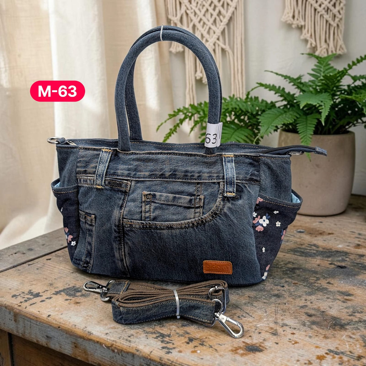 Moon Denim Bag – Vintage Jeans Bag for Everyday Style-M 63