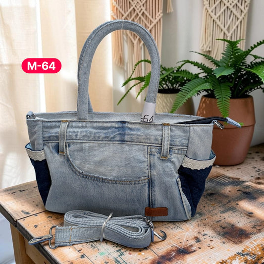 Moon Denim Bag – Vintage Jeans Bag for Everyday Style-M 64