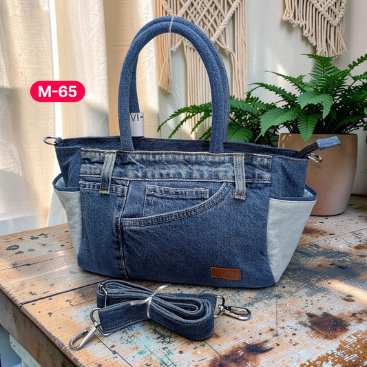 Moon Denim Bag – Vintage Jeans Bag for Everyday Style-M 65