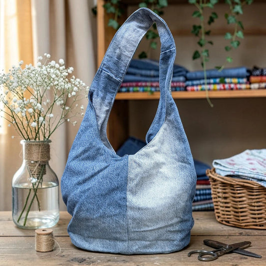 Embroidered Denim Boho Shoulder Bag