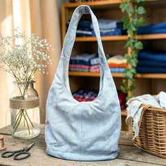Embroidered Denim Boho Shoulder Bag