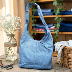 Embroidered Denim Boho Shoulder Bag