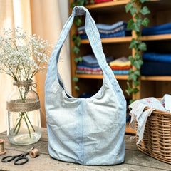 Embroidered Denim Boho Shoulder Bag
