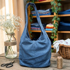 Embroidered Denim Boho Shoulder Bag