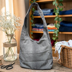Embroidered Denim Boho Shoulder Bag