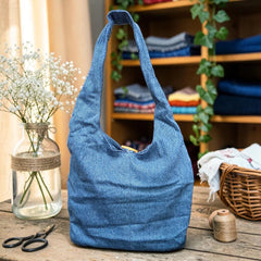 Embroidered Denim Boho Shoulder Bag