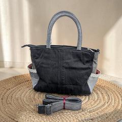 Premium Denim Shoulder Tote Bag Daffodil D-112