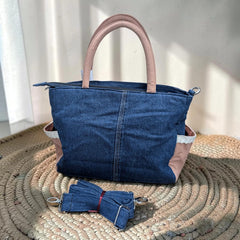 Premium Denim Shoulder Tote Bag Daffodil D-113