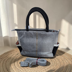 Premium Denim Shoulder Tote Bag Daffodil D-114