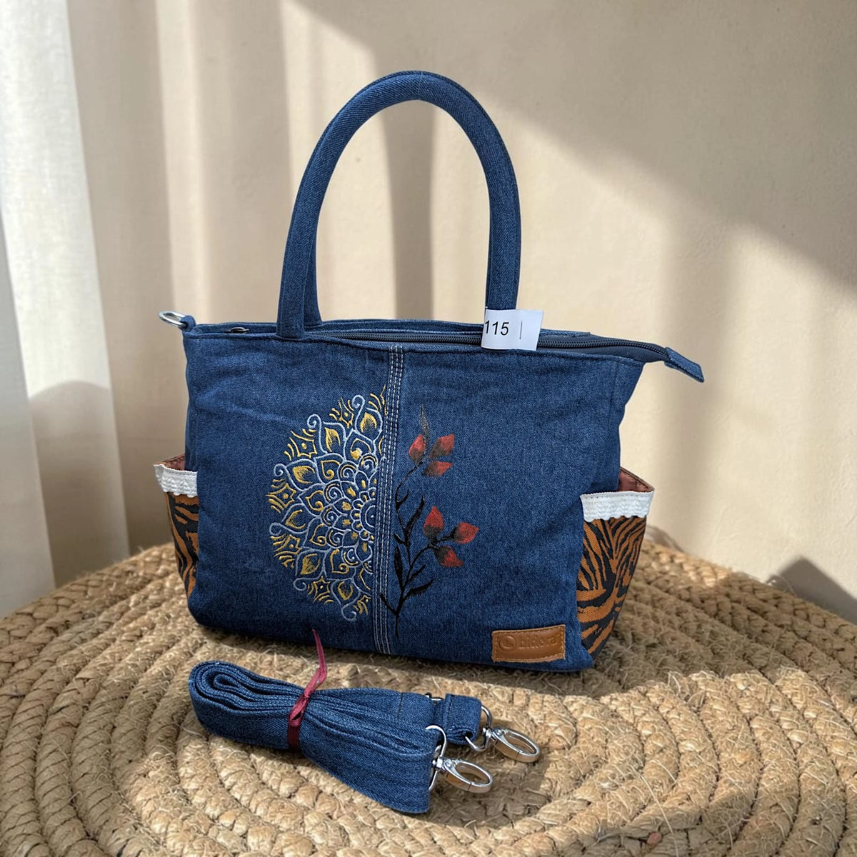 Premium Denim Shoulder Tote Bag Daffodil D-115
