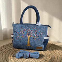 Premium Denim Shoulder Tote Bag Daffodil D-116