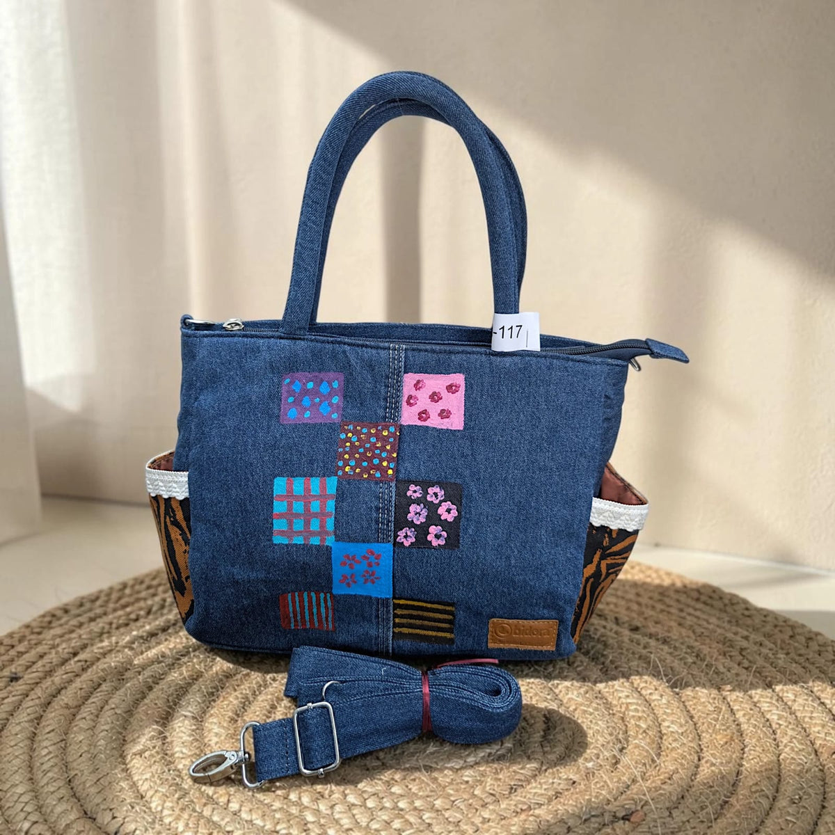 Premium Denim Shoulder Tote Bag Daffodil D-117