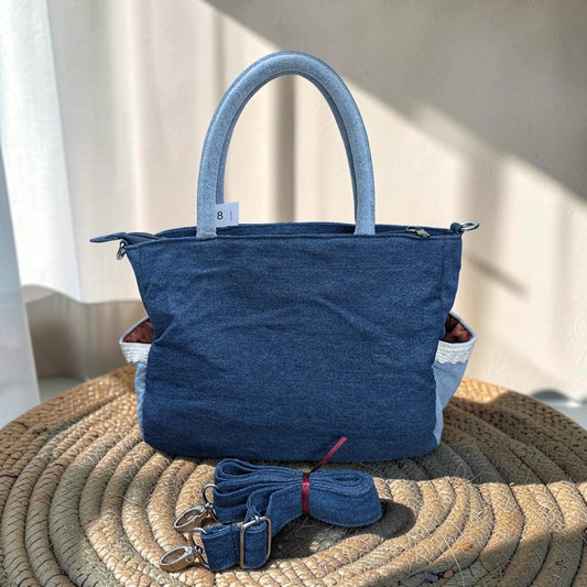 Premium Denim Shoulder Tote Bag Daffodil D-118