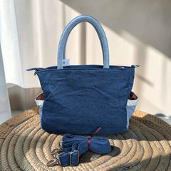 Premium Denim Shoulder Tote Bag Daffodil D-118