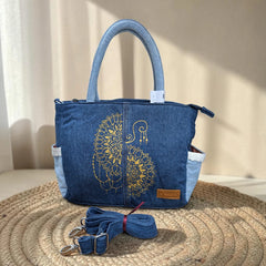 Premium Denim Shoulder Tote Bag Daffodil D-118