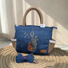 Premium Denim Shoulder Tote Bag Daffodil D-119