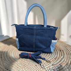 Premium Denim Shoulder Tote Bag Daffodil D-120