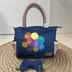 Premium Denim Shoulder Tote Bag Daffodil D-113