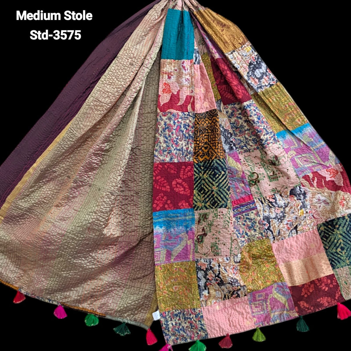 Handmade Silk Stole- While style meets utility- Medium Size-3575
