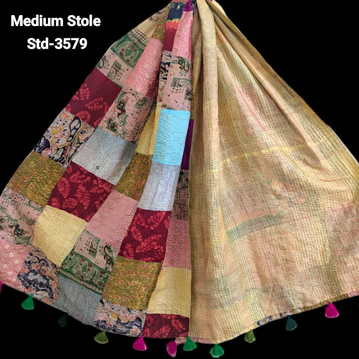 Handmade Silk Stole- While style meets utility- Medium Size-3579