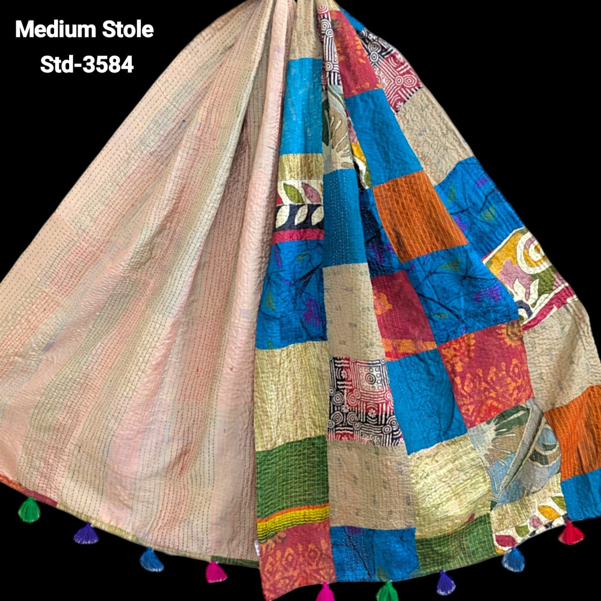 Handmade Silk Stole- While style meets utility- Medium Size-3584
