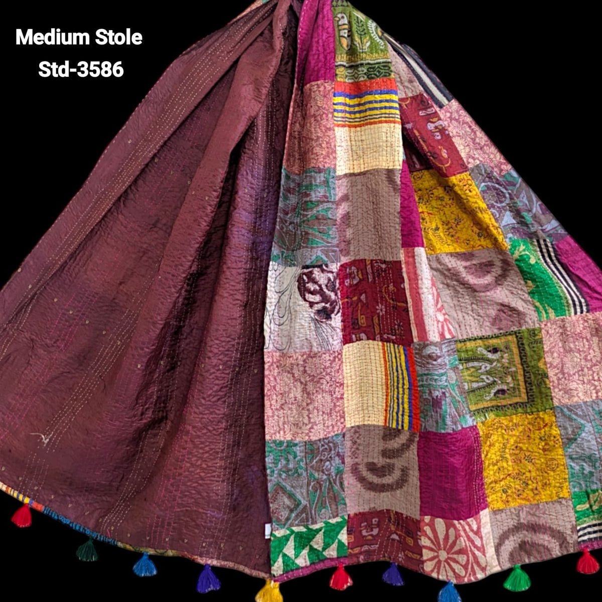 Handmade Silk Stole- While style meets utility- Medium Size-3586
