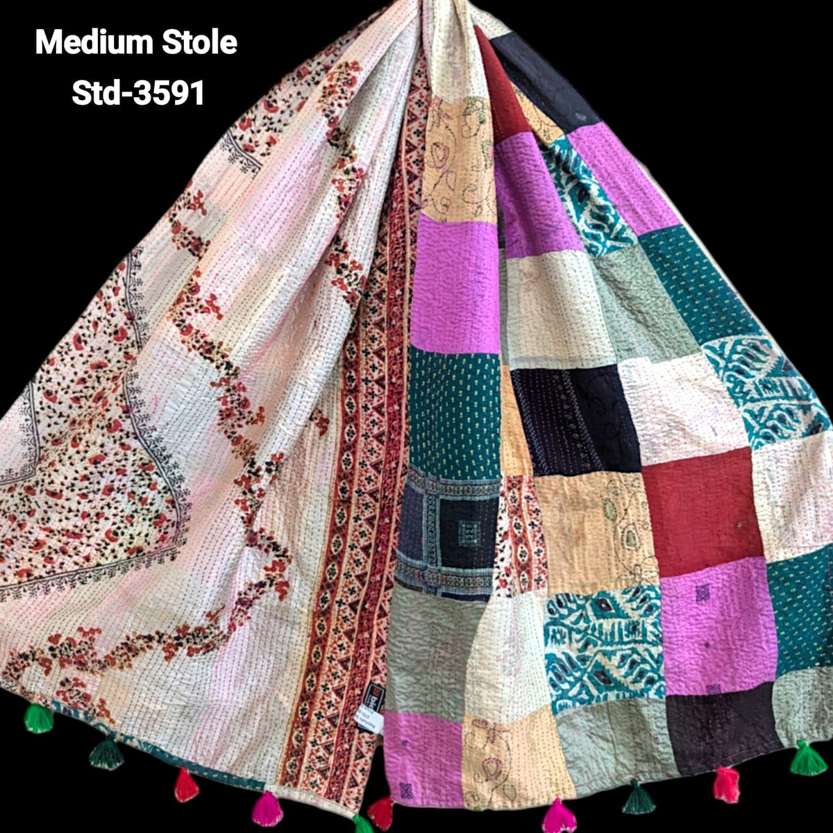 Handmade Silk Stole- While style meets utility- Medium Size-3591