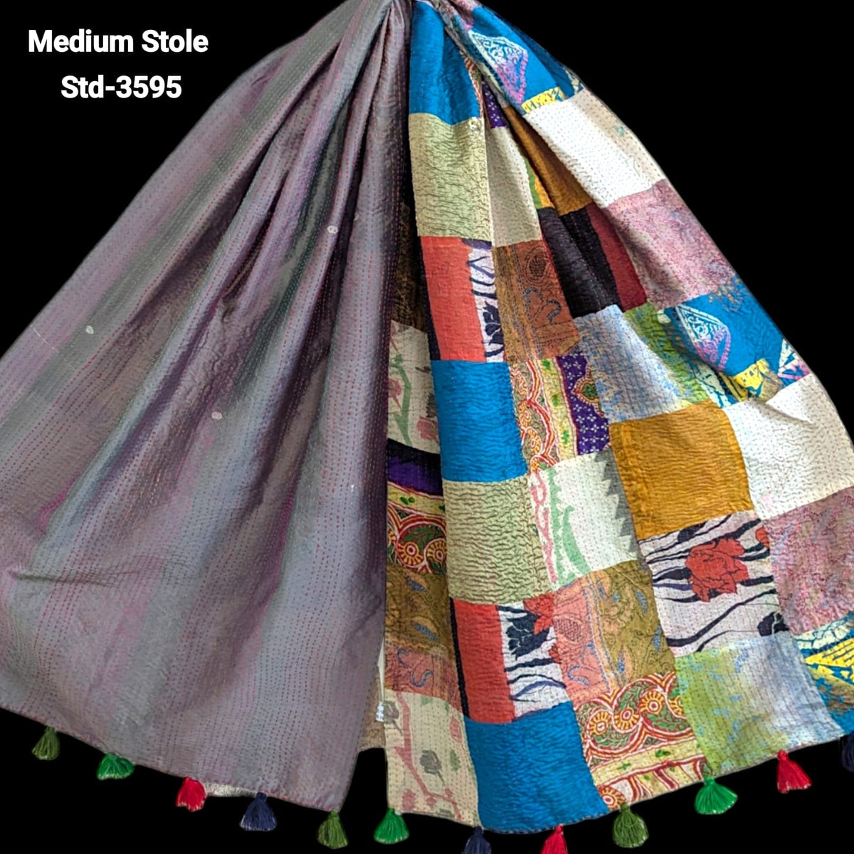 Handmade Silk Stole- While style meets utility- Medium Size-3595