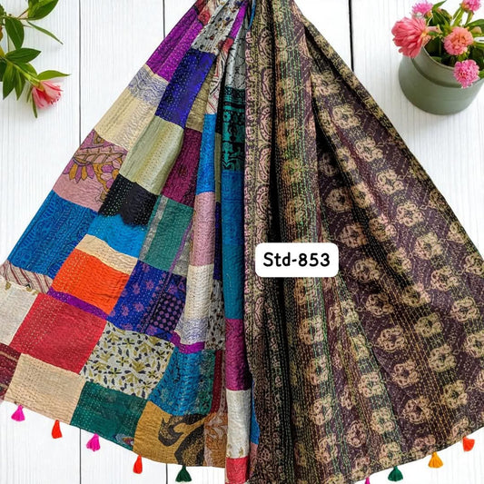 Handmade Silk Stole- While style meets utility-Medium Size-853
