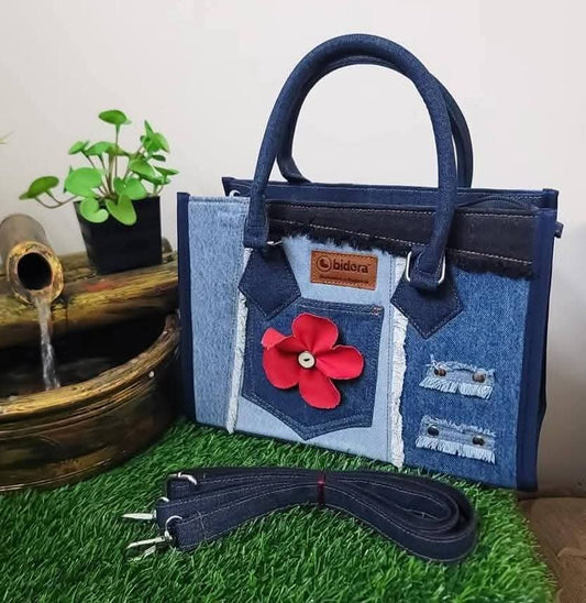 Desert Rose- Handmade Denim Exclusive Bag