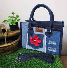 Desert Rose- Handmade Denim Exclusive Bag