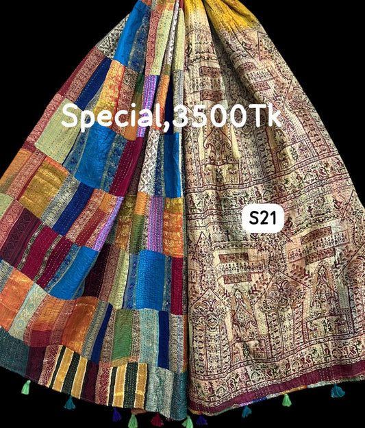 Special Handmade Silk Stole- While style meets utility-S21