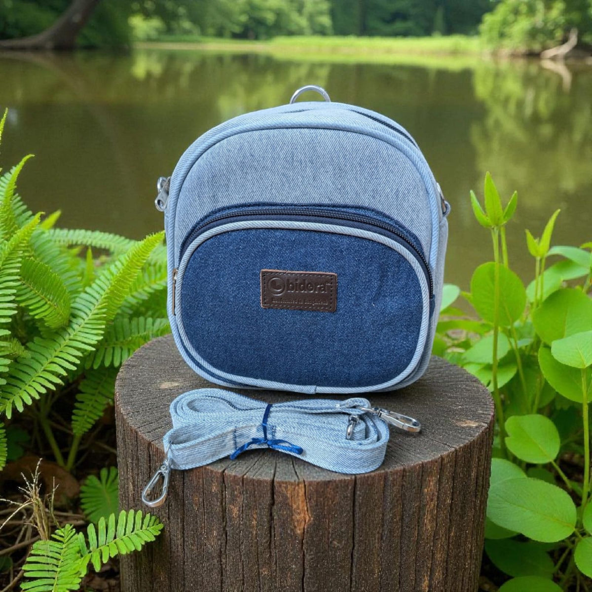 Kawaii- Mini Denim Backpack