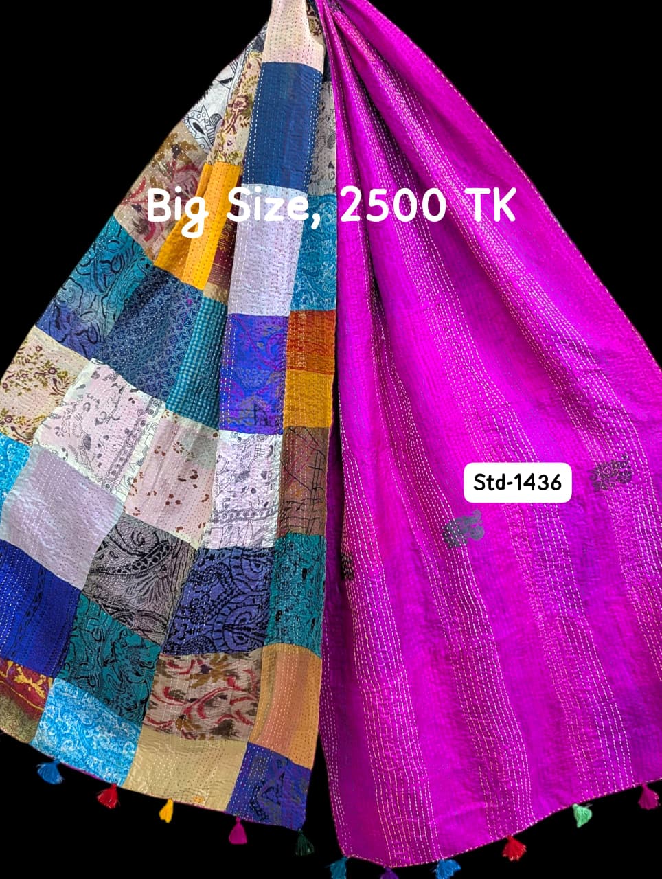 Handmade Silk Stole- While style meets utility-Big Size-1436