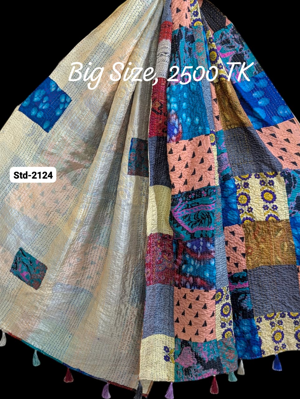 Handmade Silk Stole- While style meets utility-Big Size-2124