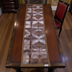 Handmade Batic Table Runner – Denim Backside & Borderline Finish