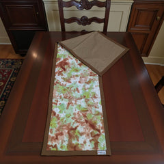 Handmade Batic Table Runner – Denim Backside & Borderline Finish