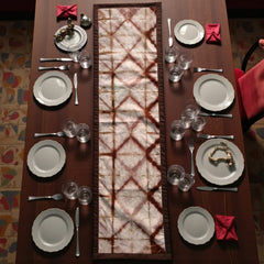 Handmade Batic Table Runner – Denim Backside & Borderline Finish