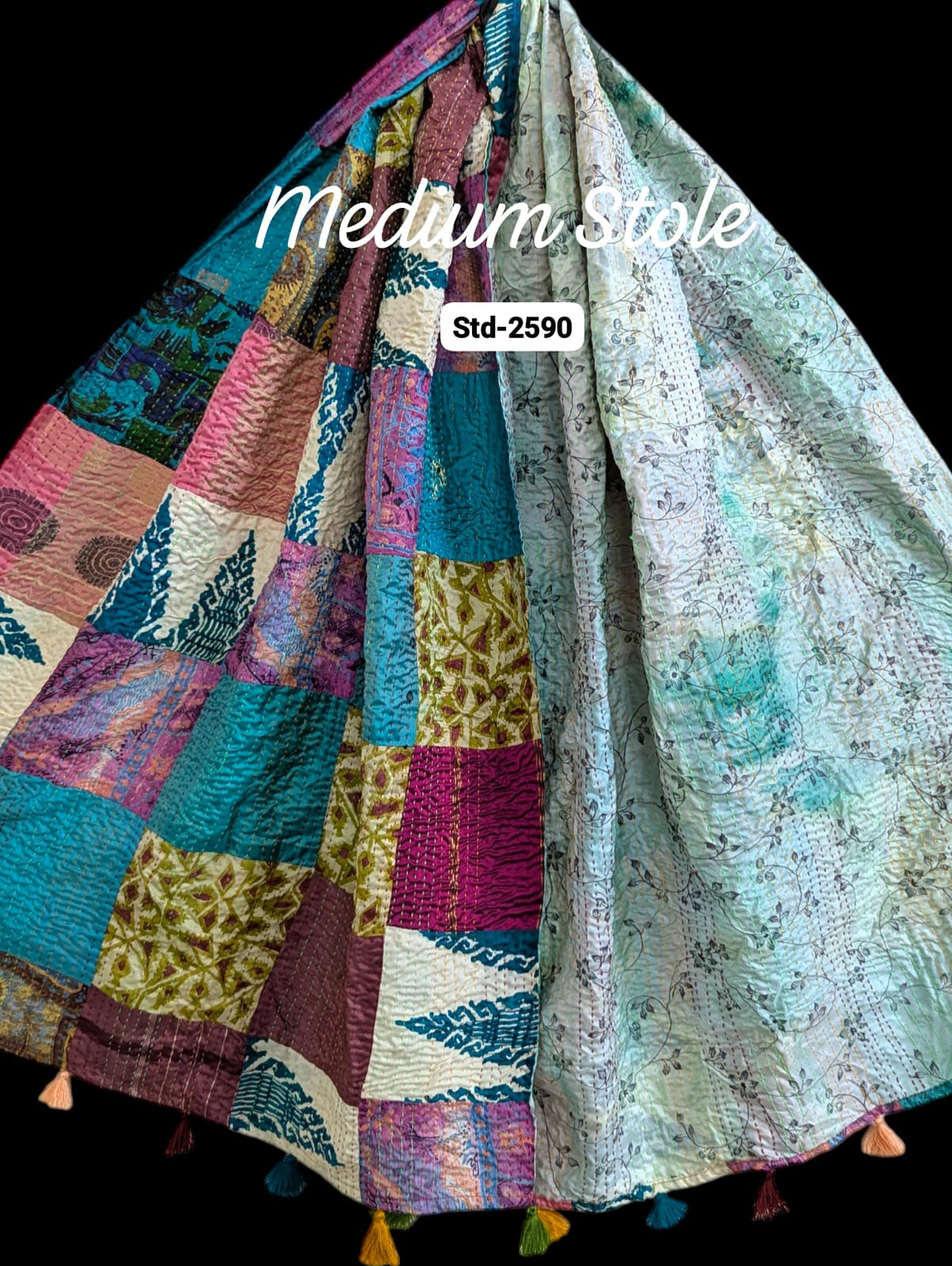 Handmade Silk Stole- While style meets utility-Medium Size-2590